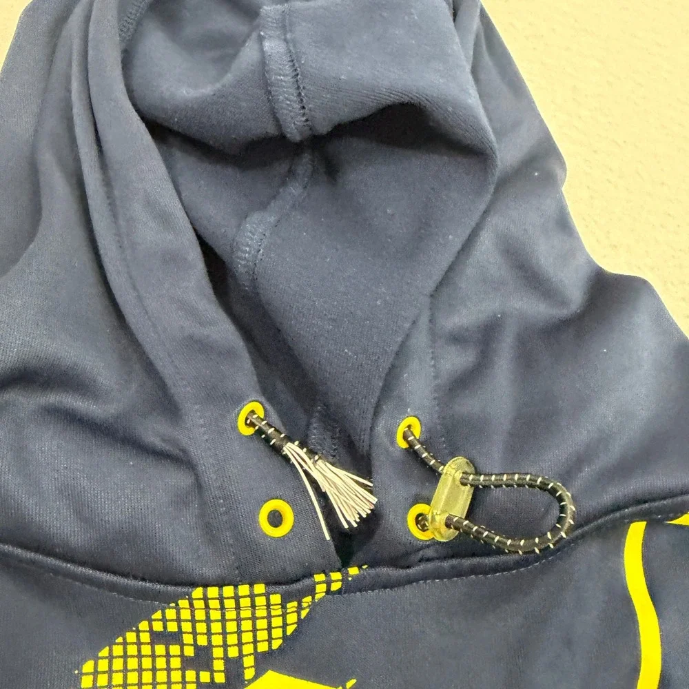 Adidas Hoodie Mens Large Blue Michigan Wolverines NCAA Fleece Pullover UofM